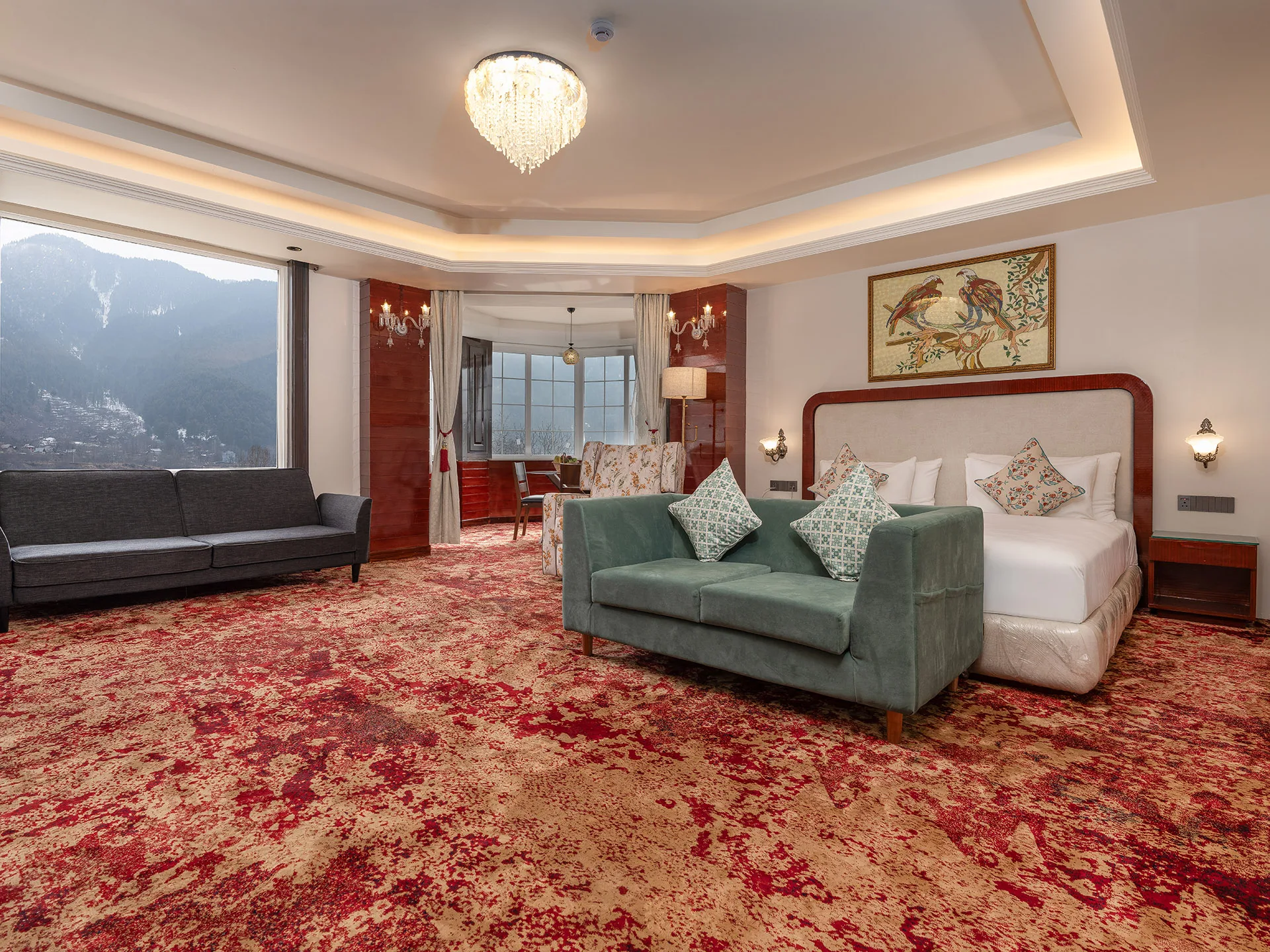 Faiz Resort dining experience with mountain-view interior
